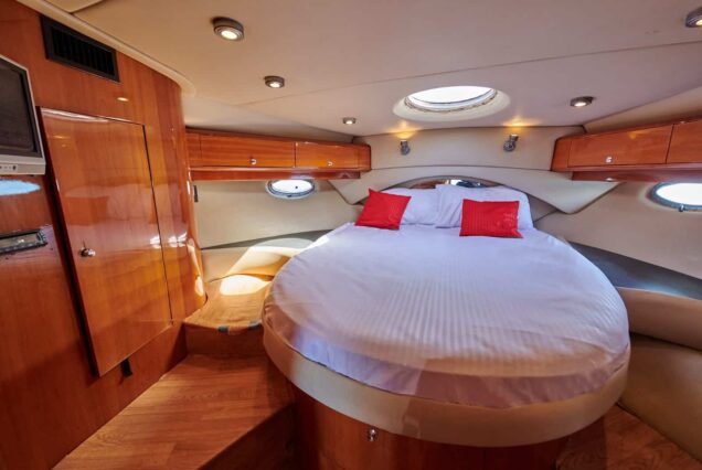 45ft Regal Yacht master cabin bedroom Dubai yacht rental
