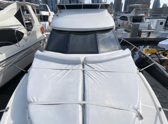 45ft Meridian yacht sunbed Dubai Marina