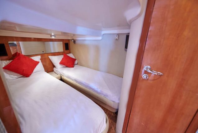 45ft Regal Yacht master cabin bedroom Dubai yacht rental