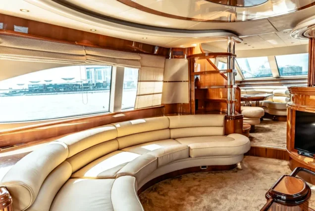 80ft Azimut yacht salon lounge Dubai Marina rental