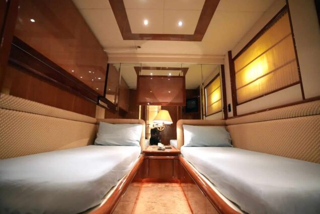 80ft Azimut yacht second cabin bedroom Dubai yacht rental