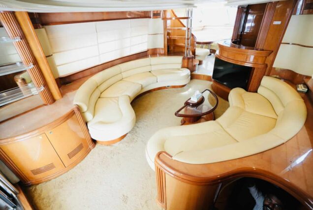 80ft Azimut yacht salon lounge Dubai Marina rental