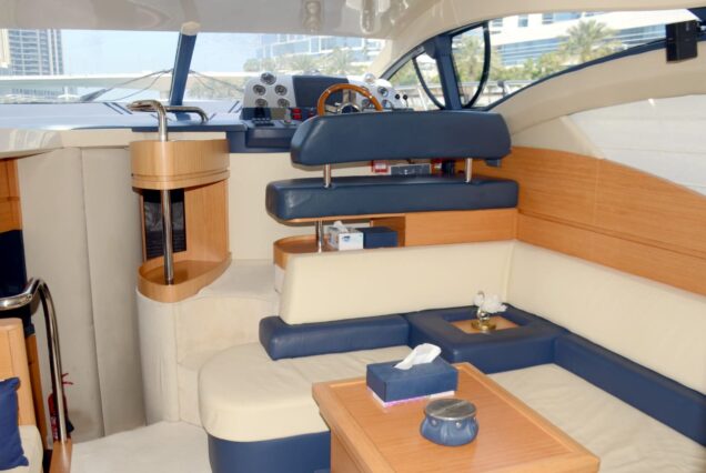 Azimut 43ft Senorita salon lounge Dubai Marina rental
