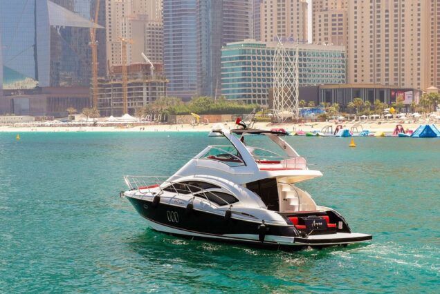 Luxury 47ft Ammos Cruiser swimming platform sea access Dubai Marina