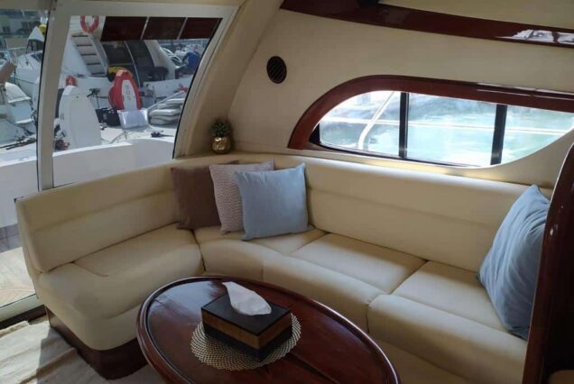45ft Al SHAALI interior dining area Dubai private cruise