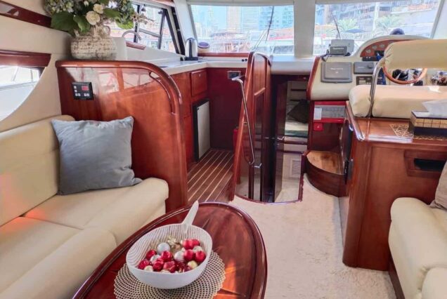 45ft Al SHAALI yacht salon lounge Dubai Marina rental