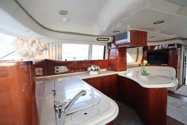 Luxury 63ft SEA RAY yacht kitchen equipment Dubai charter