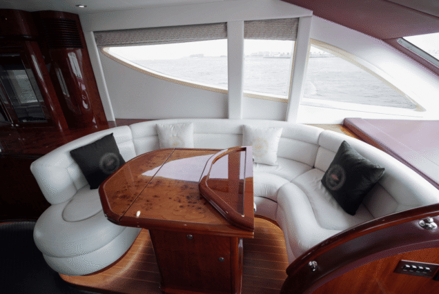 66ft Majesty Bella Vita interior dining area Dubai private cruise