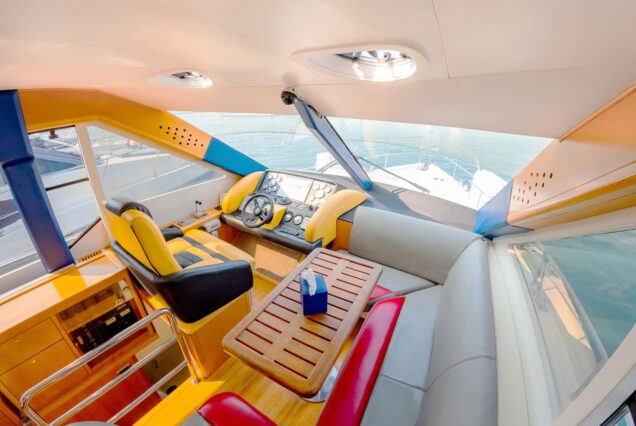 Hamdan 65ft Yacht salon lounge Dubai Marina rental