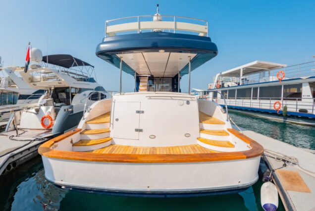 Hamdan 65ft Yacht swimming platform sea access Dubai Marina