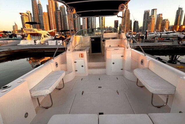 SILVER CRAFT COAST 34FT boat seating area Dubai boat rental