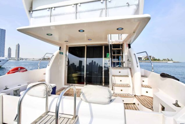 50ft AS Marine Yacht entrance gate with small deck Dubai Marina rental