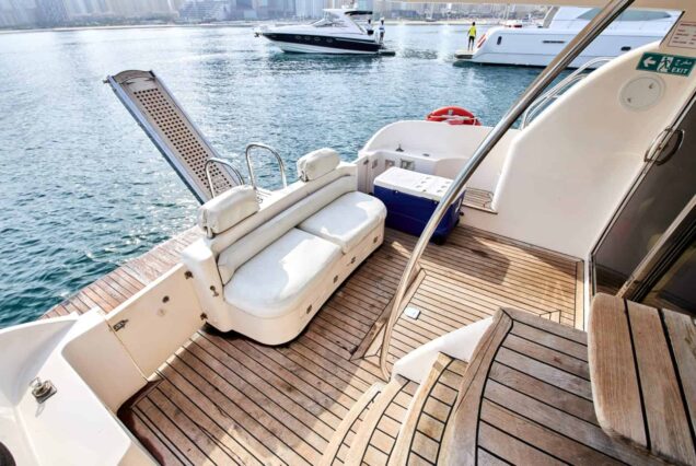 50ft AS Marine Yacht entrance gate with small deck Dubai Marina rental