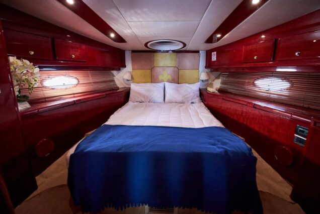50ft AS Marine Yacht master cabin bedroom Dubai yacht rental