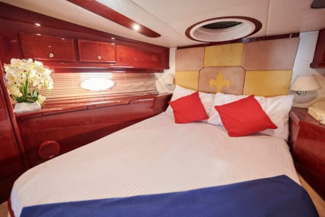 50ft AS Marine Yacht master cabin bedroom Dubai yacht rental