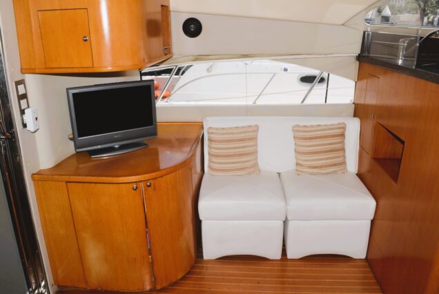 Rodman 44FT interior salon area Dubai private cruise