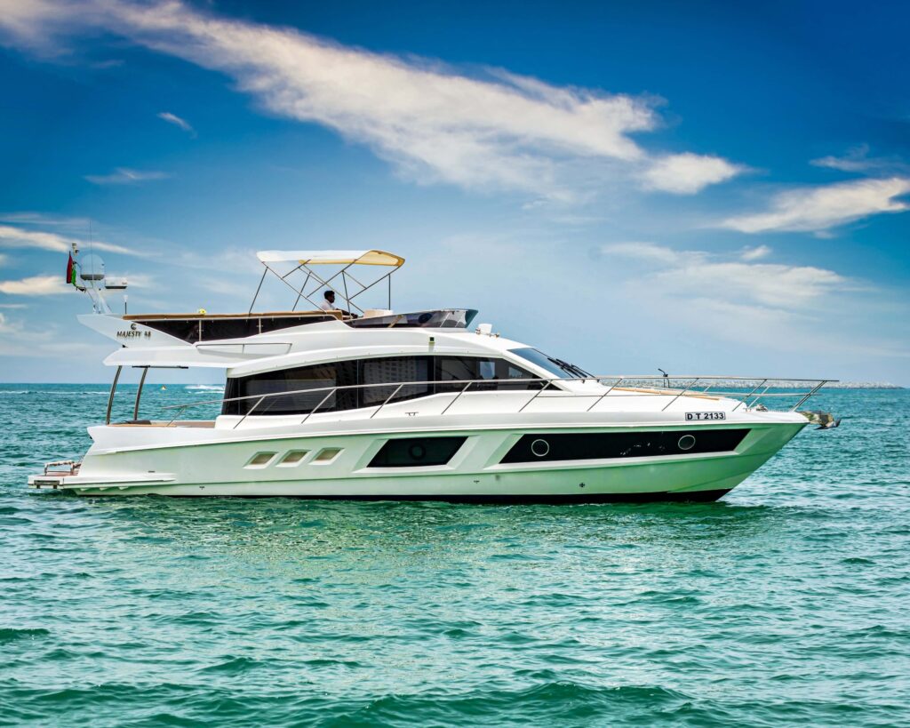 48ft White Pearl Yacht Dubai beautiful yacht available for charter in Dubai Marina