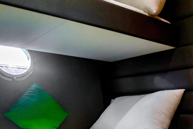 48ft White Pearl Yacht Dubai guest cabin with stylish interiors and comfortable sleeping accommodations