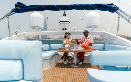 64ft Luxurious Sunseeker flybridge Dubai Marina sunset cruise