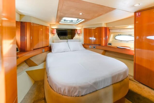 The 68ft Modern Yacht features comfortable and well-designed rooms for relaxing onboard.