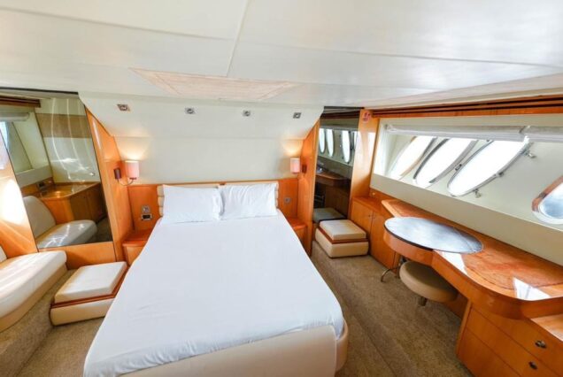 The 68ft Modern Yacht features comfortable and well-designed rooms for relaxing onboard.