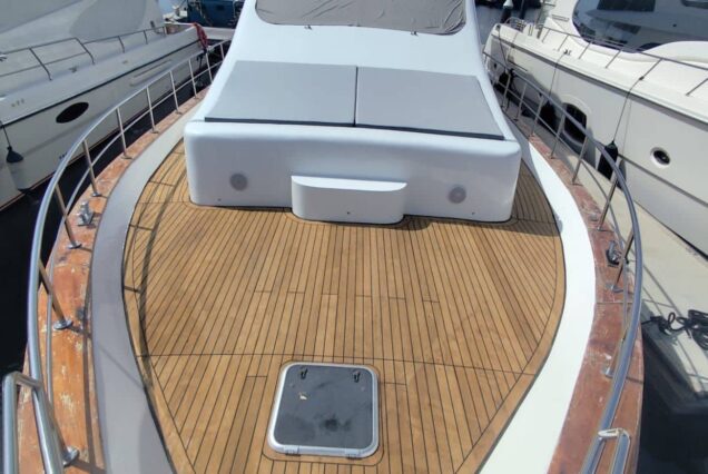85ft Celebration Yacht Dubai spacious sunbed area perfect for relaxing under the Dubai sunshine