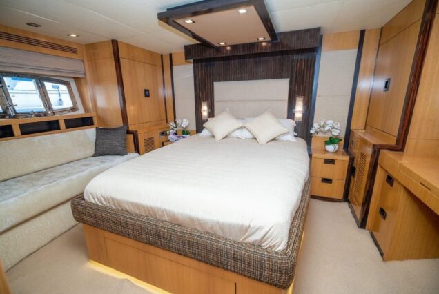 56ft Majesty A Class Yacht master cabin bedroom Dubai yacht rental