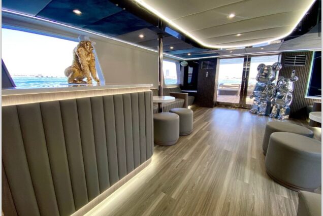 125ft Sweet Caroline Dubai spacious dining area ideal for large group gatherings and celebrations