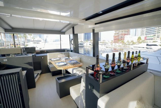 Duretti 80ft (New Brand 2025) Miami stylish indoor salon with comfortable seating