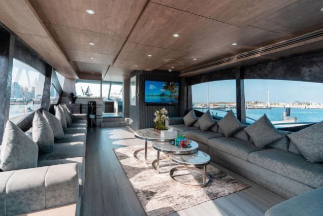 ARABELLA 88ft Yacht Dubai formal dining area perfect for private dinners and celebrations