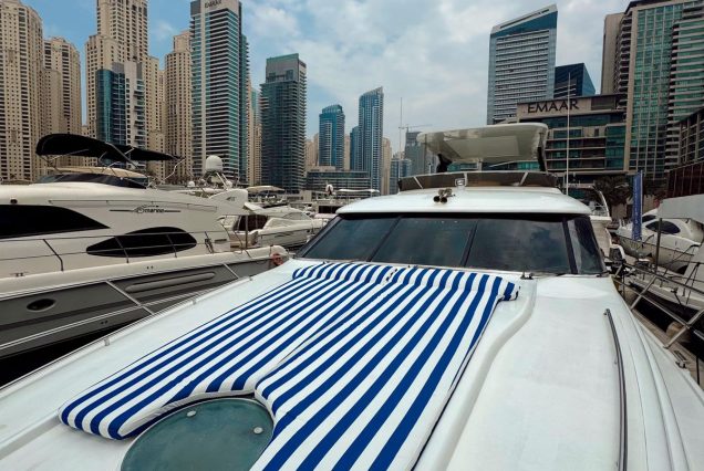 Princess 65ft Dubai outdoor relaxation area perfect for enjoying the sunshine and sea breeze