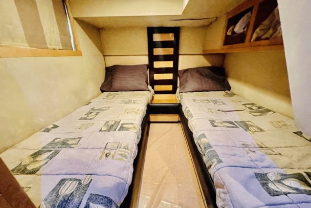 Majesty 48ft Yacht Dubai guest cabin with comfortable sleeping space for relaxing cruises