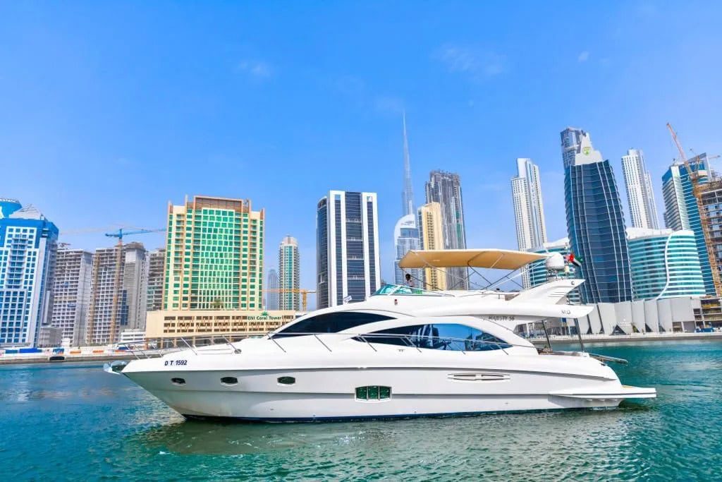 56ft Royal Deluxe Dubai luxury yacht available for charter in Dubai Marina