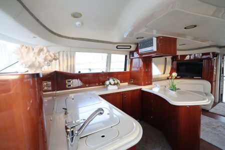 Luxury 63ft SEA RAY yacht kitchen equipment Dubai charter