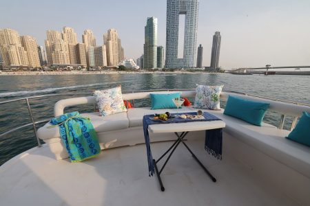 Luxury 63ft SEA RAY flybridge Dubai Marina sunset cruise