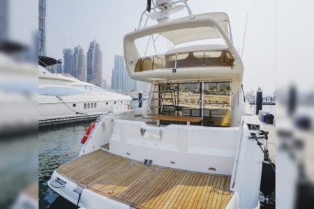 60ft Princess Yacht swimming platform sea access Dubai Marina