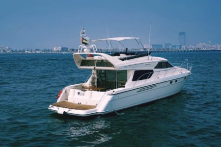 60ft Princess Yacht swimming platform sea access Dubai Marina