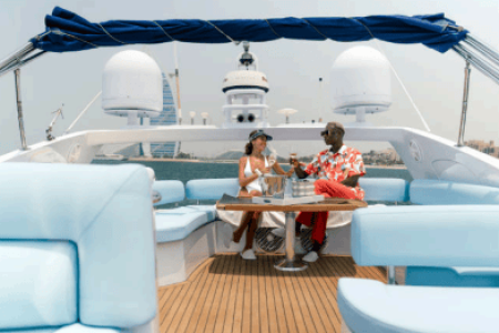64ft Luxurious Sunseeker flybridge Dubai Marina sunset cruise